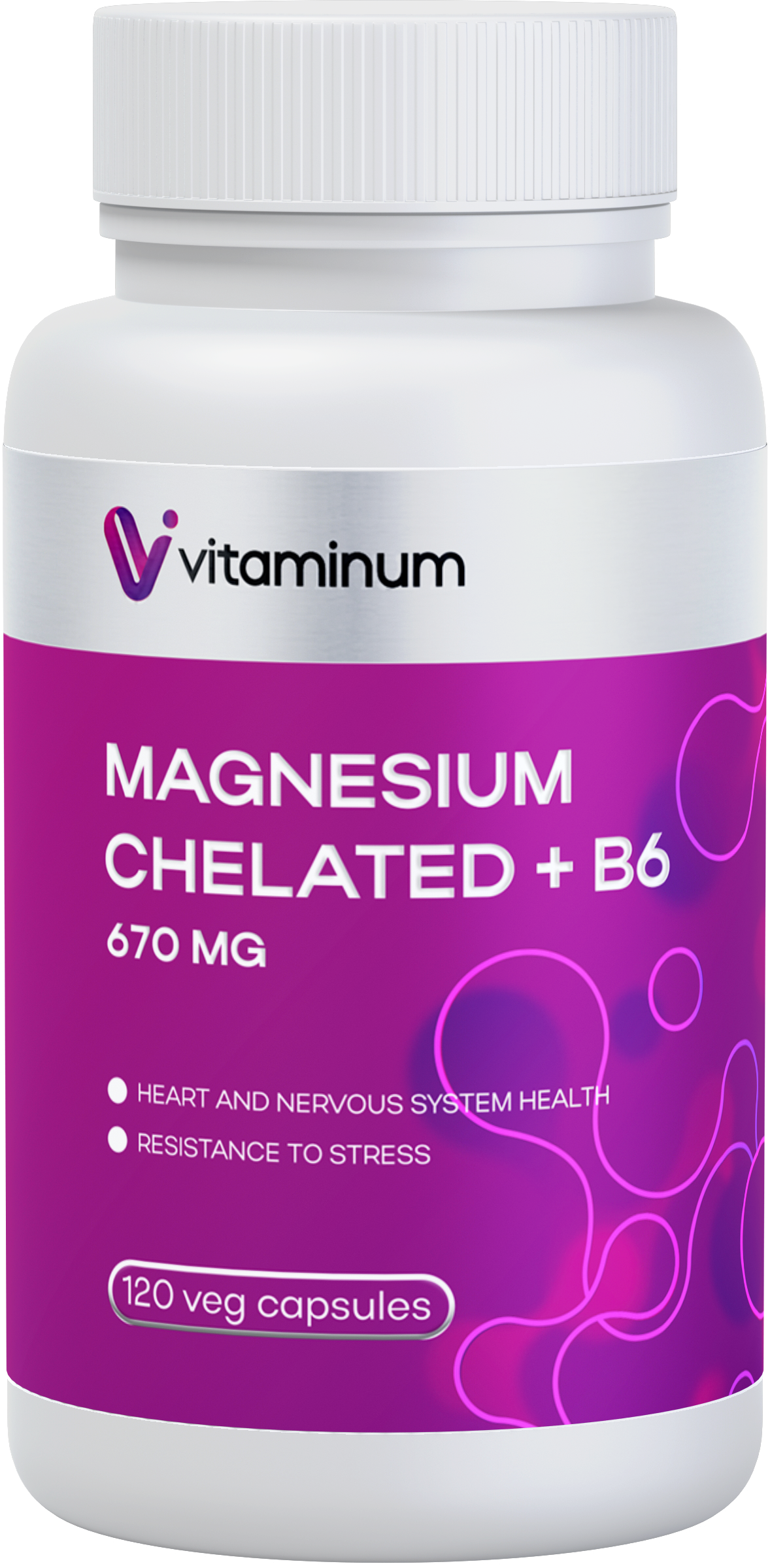  Vitaminum МАГНИЙ ХЕЛАТ + витамин В6 (670 MG) 120 капсул 800 мг  в Чите