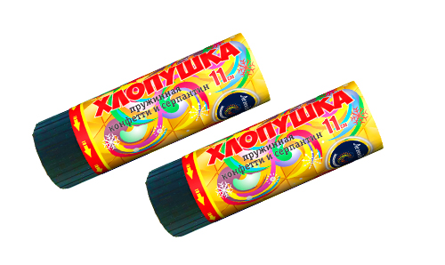  Пружинная хлопушка 11см с конфетти и серпантином  в Чите